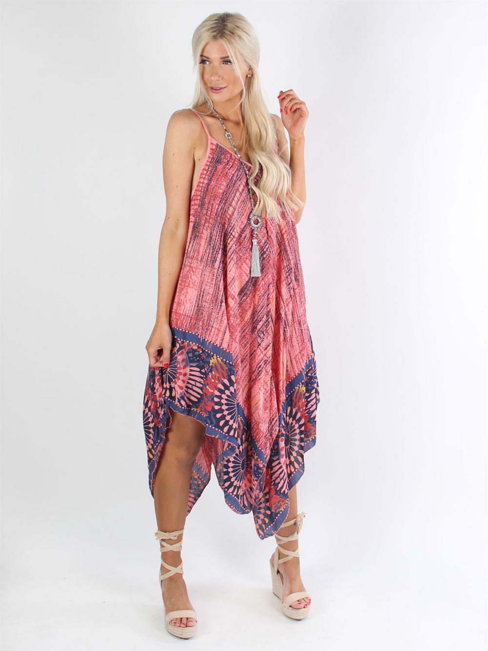 Michigan - Armygrøn stribet stropkjole i løs pasform